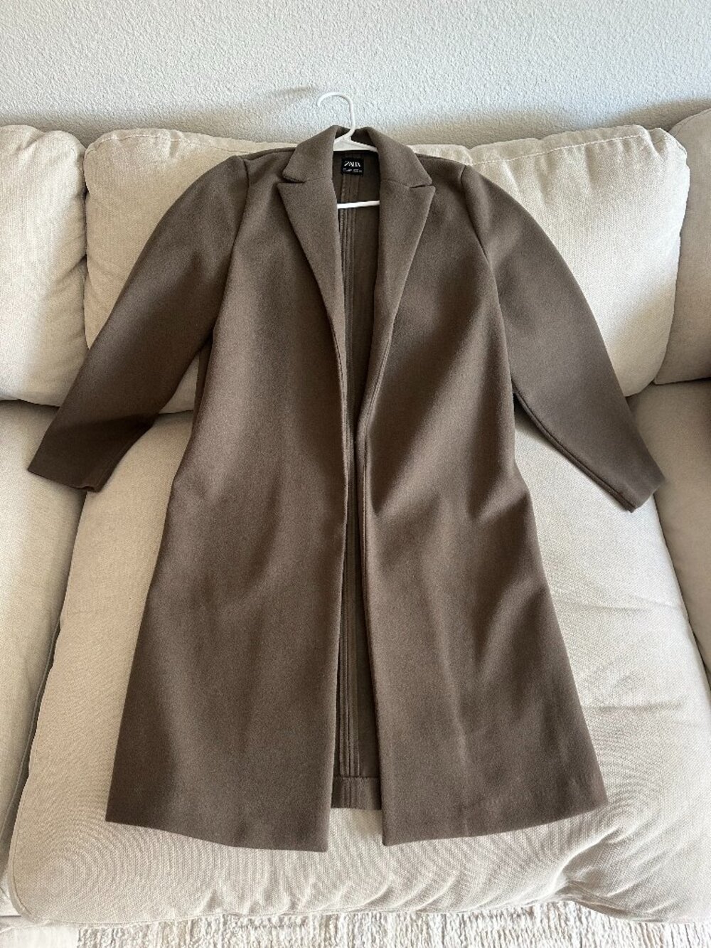 Zara Cool Brown Lapel Coat Size Small